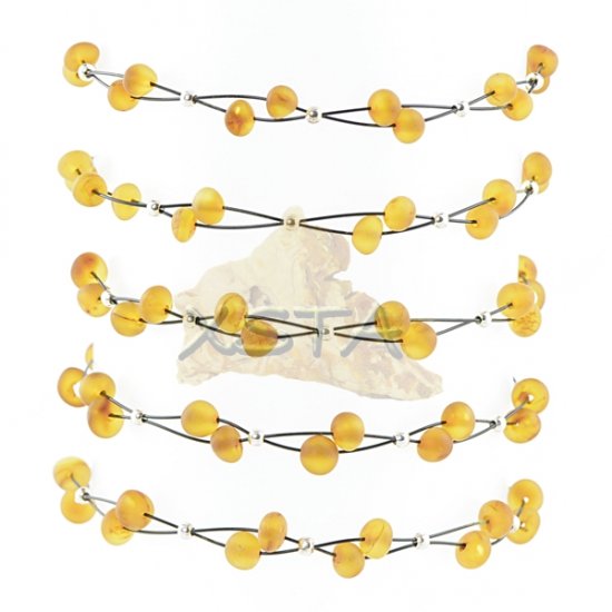 Amber bracelet with wire raw